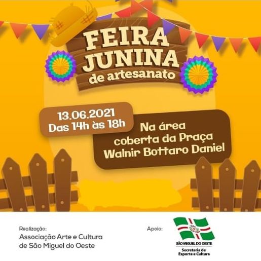 Feira de artesanato será realizada neste domingo na Praça Walnir Bottaro Daniel