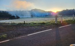 FOTOS: Onda de frio provoca geada em Itapiranga