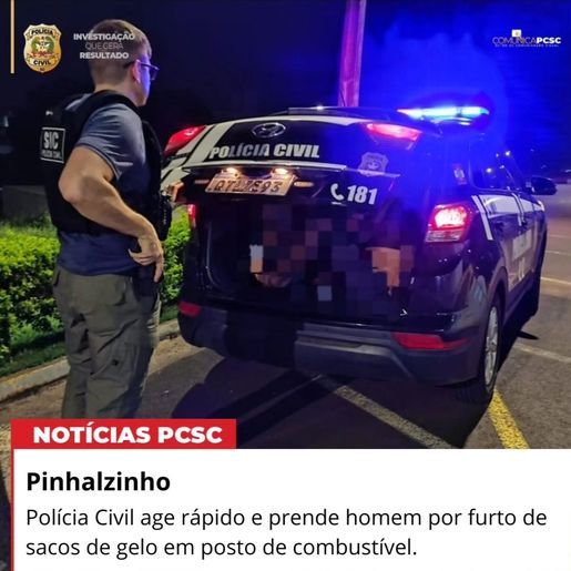 Homem é preso por furtar sacos de gelo em posto de combustível 
