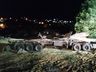 Carreta tomba em Romelândia e motorista é socorrido em estado grave