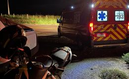 Motociclista fica ferido após colidir com boi na SC-492, em Barra Bonita