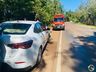 Menor sofre lesões em acidente entre carro e bicicleta motorizada