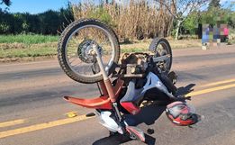Motociclista fica ferido em colisão na SC-160 em Campo Erê