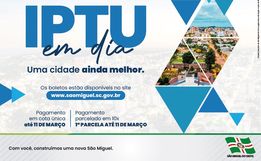 Cota única ou primeira parcela do IPTU de SMO vence na segunda-feira