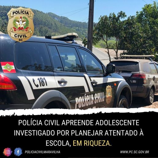 Polícia apreende adolescente investigado por planejar atentado contra escola 