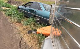 Motorista sai da pista para evitar acidente na BR-163