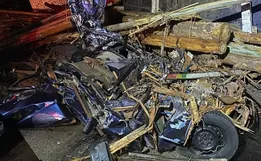 5 morrem após toras de eucalipto caírem de caminhão sobre carros