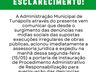 Prefeitura de Tunápolis apura fraudes na execução de obras públicas