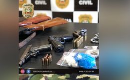 Investigação da Polícia Civil resulta na apreensão de armas e drogas em Maravilha