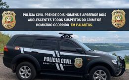 Polícia prende dois homens e apreende adolescentes suspeitos de homicídio em Palmitos