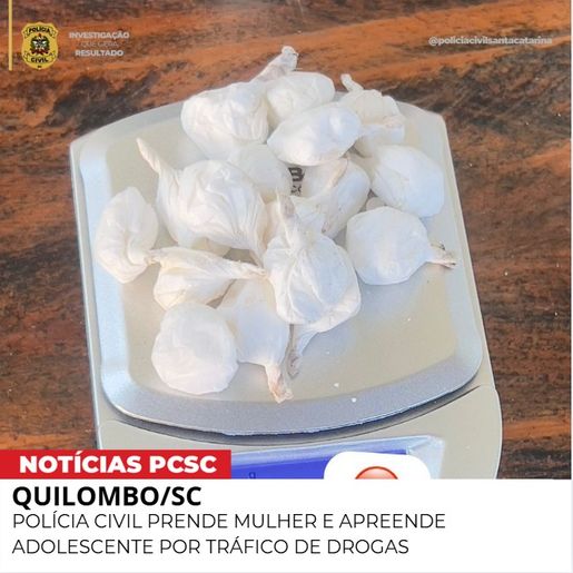 Operação prende mulher, apreende adolescente e desarticula ponto de tráfico em Quilombo