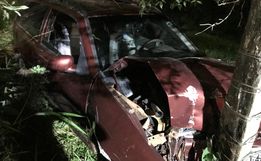 Saída de pista deixa dois feridos na SC-163 em São Miguel do Oeste