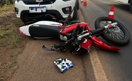 Motociclista fica ferido em colisão com carro na SC-163 em SMOeste 