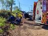 Empilhadeira tomba e motorista fica ferido em São José do Cedro
