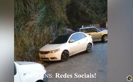VÍDEO: gelo na pista causa acidentes na Serra do Corvo Branco em SC