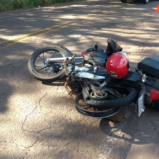 Homem sofre ferimentos em queda de motocicleta da SC 163