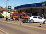 Rapaz fica ferido em colisão de carro e moto no centro de Iporã do Oeste 