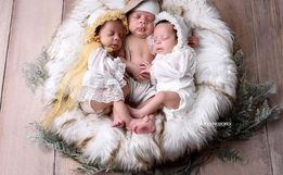 Trigêmeos que perderam a mãe ao nascer ganham ensaio fotográfico