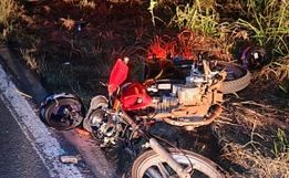 Colisão traseira entre moto e caminhão mobiliza bombeiros em Cunha Porã