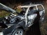 Carro de Campo Erê pega fogo na PR-180