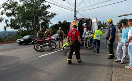 Colisão entre moto e van deixa homem ferido na Willy Barth, em SMOeste