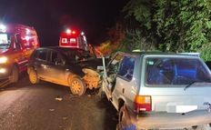 Colisão frontal é registrada na SC-283 em Palmitos 