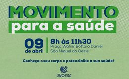 Curso de Fisioterapia da Unoesc promoverá neste sábado o evento "Movimento para a Saúde"