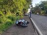 Motociclista fica ferido em saída de pista na SC 163 em Iporã do Oeste