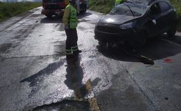 Acidente deixa motorista ferido na SC-160 