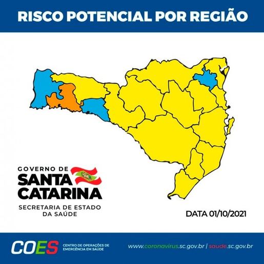 Região Extremo Oeste fica em azul pela primeira vez no mapa da Covid-19