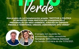 Vereadores propõem criação do IPTU Verde através de projeto de lei