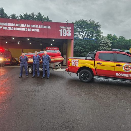 Bombeiros de  São Lourenço do Oeste prestarão apoio ao Rio Grande do Sul