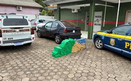 Ação conjunta PRF e PM apreende 167KG de maconha em Pinhalzinho