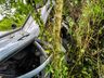 Carro ‘abraça’ árvore em saída de pista na BR-282 entre SMO e Maravilha