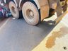 Homem fica ferido em colisão entre caminhão e moto em Itapiranga
