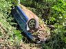 Motorista fica ferida ao capotar carro em ribanceira em Guaraciaba