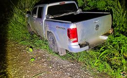 Saída de pista deixa homem ferido na BR-282 entre SMO e Maravilha