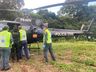 Homem é socorrido pelo helicóptero do SAER/ Fron após sofrer queda em chiqueiro, em Saudades