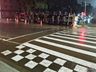 Carreta tomba no centro de São Lourenço do Oeste e motorista é encaminhado à UPA