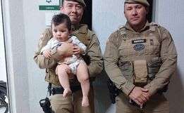 PM de Campo Erê salva bebê de 8 meses inconsciente após queda do sofá