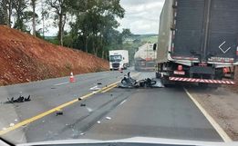 Motociclista morre após grave colisão na BR-282