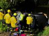 Gol sai da pista e tomba no interior de São Miguel do Oeste
