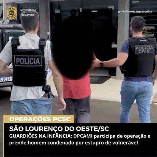 Foragido  por estupro de vulnerável em Campo Erê é detido em Vitorino