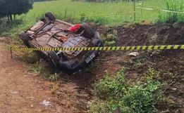 Motorista morre em capotamento em Xaxim