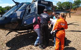 Vítima de ferimento por arma branca é transferido pelo SAER/SARA para Chapecó 