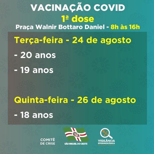 SMOeste vai vacinar pessoas acima de 18 anos nesta semana