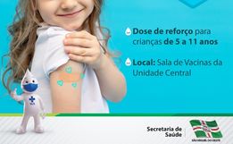 Saúde realiza Dia D para dose de reforço em crianças de 5 a 11 anos