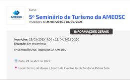 Seminário de Turismo da Ameosc será em Palma Sola no fim de maio