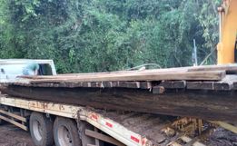 Prefeitura recoloca ponte levada pela enxurrada no interior de Tunápolis