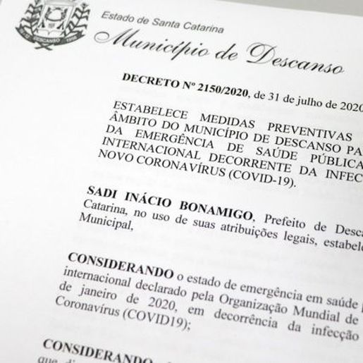 Prefeito de Descanso assina decreto com medidas restritivas